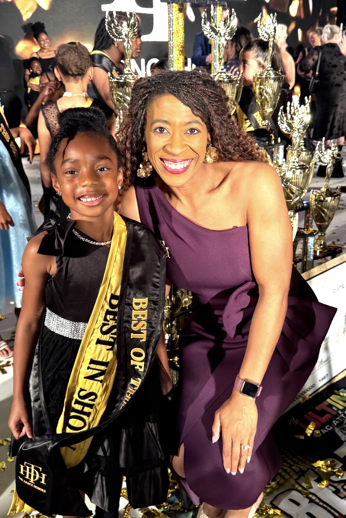 Mrs. Kristi celebrating with a K Company dancer after a Best in Show win